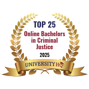 TOP 25, Online Bachelors in Criminal Justice 2025